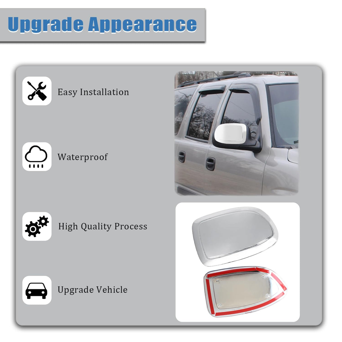 AUCERAMIC chrome mirror covers reflecting light to show durable chrome finish