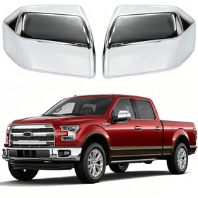 AUCERAMIC front view chrome mirror covers showing sleek upgrade benefit