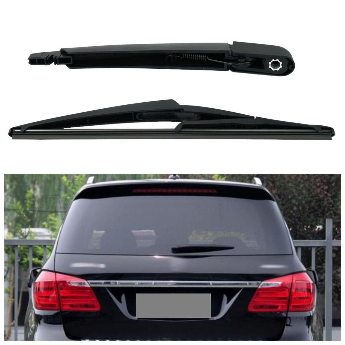 AUCERAMIC front view of rear wiper arm showing fit and finish benefits