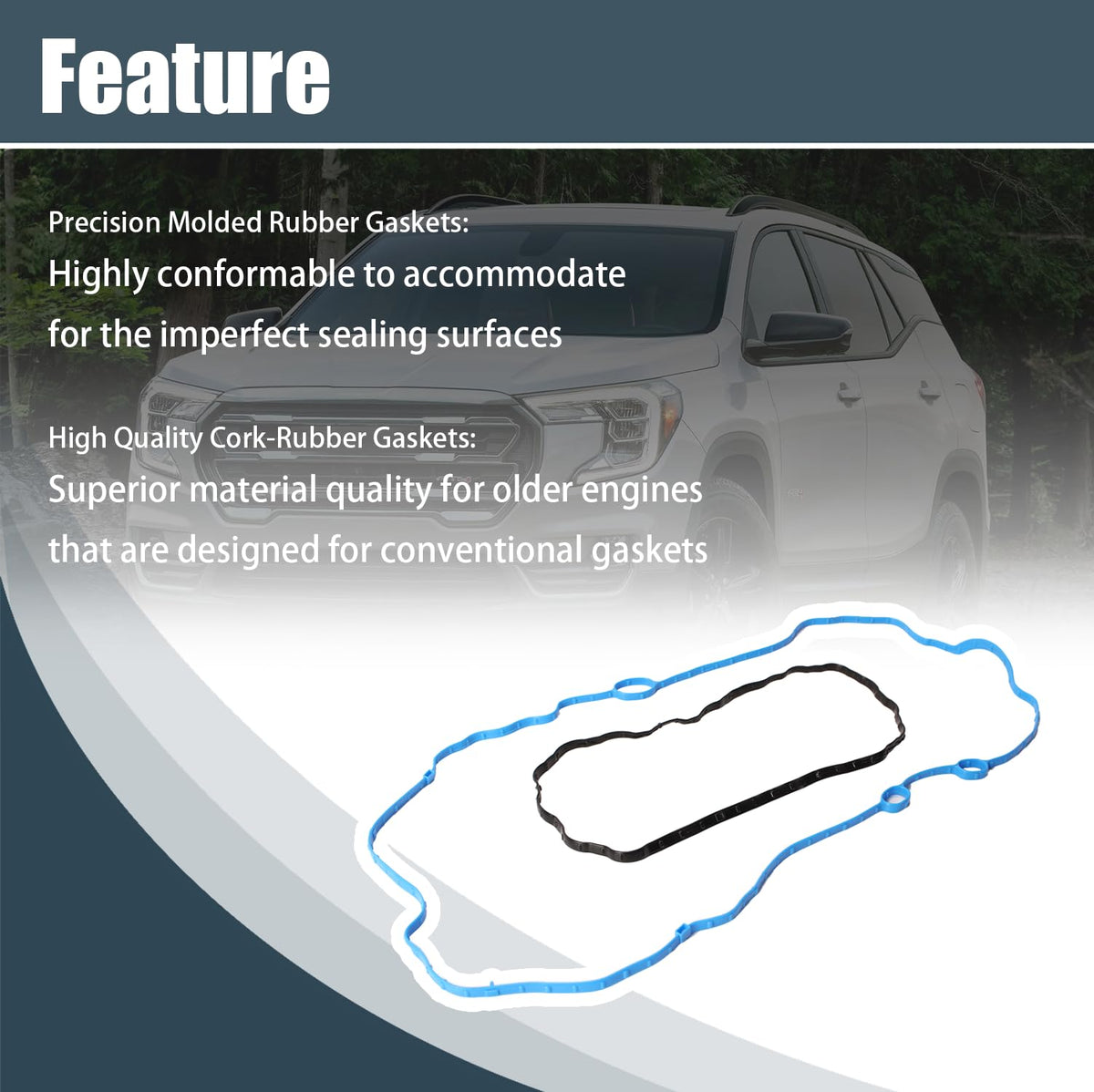 AUCERAMIC gasket installed on engine with valve cover removed demonstrating direct-fit ease