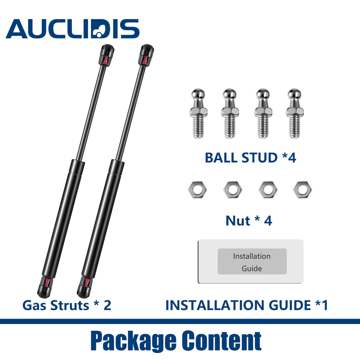 AUCLIDIS struts on pickup topper in open position illustrating secure hold benefit