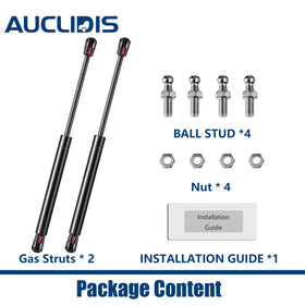 AUCLIDIS struts on pickup topper in open position illustrating secure hold benefit