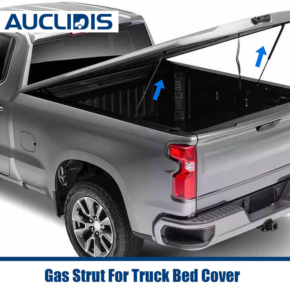 AUCLIDIS strut mounted on tonneau cover demonstrating smooth lift support benefit