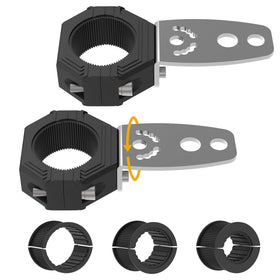 Audak clamp front view showing secure light mounting benefit