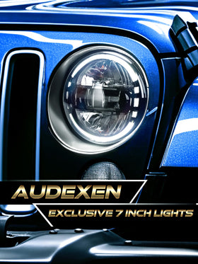 AUDEXEN halo ring lit close-up highlighting daytime running light effect