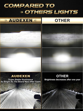 AUDEXEN side profile displaying durable aluminum housing and heat fins