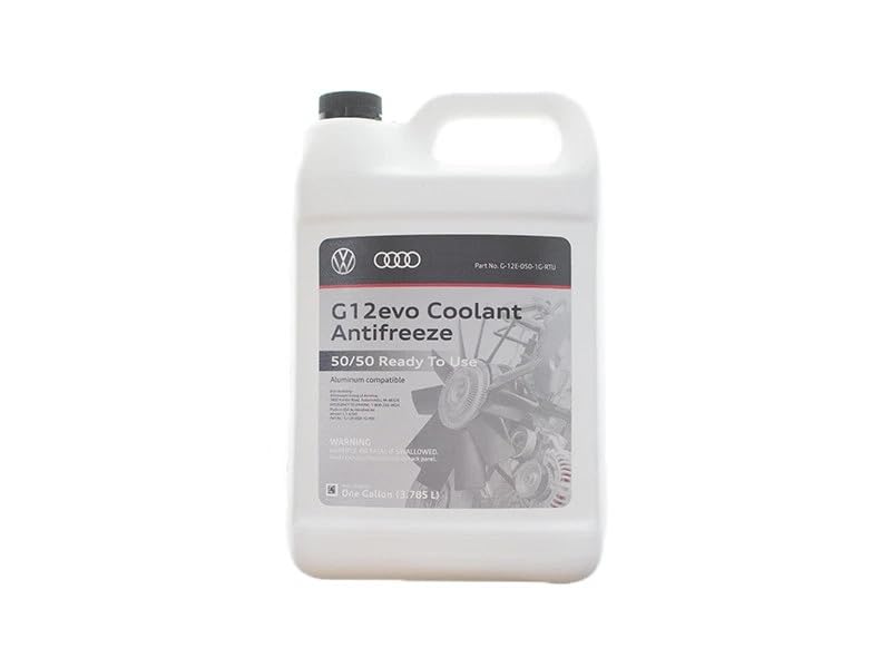 Audi G12 EVO gallon front view showing label and easy-pour handle for proper coolant use