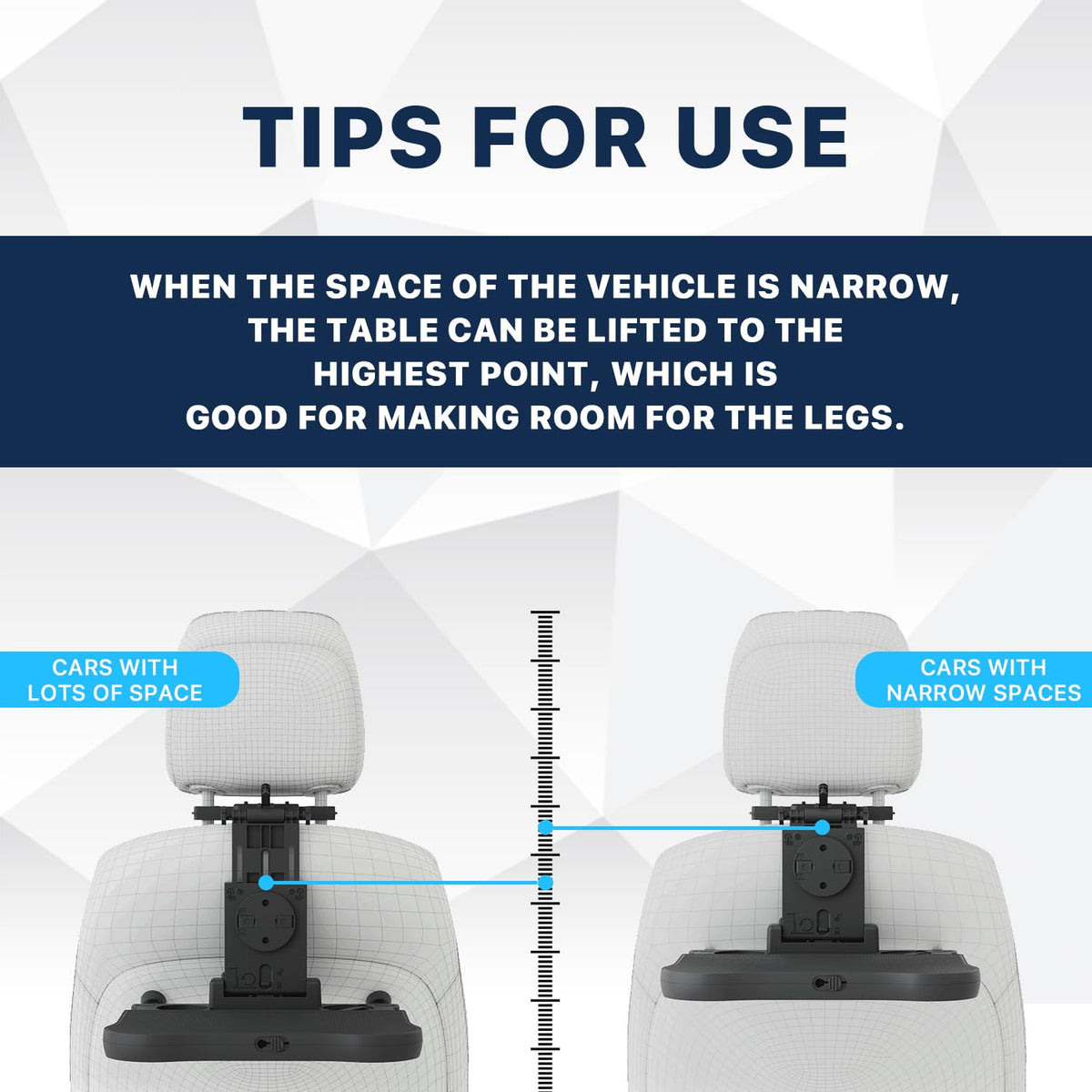 AUEOTUAR quick installation on headrest bars showing tool-free setup ease