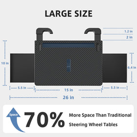 AUEOTUAR compact folded tray stored behind seat for easy portability
