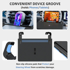 AUEOTUAR tray groove holding a phone and tablet for hands-free viewing
