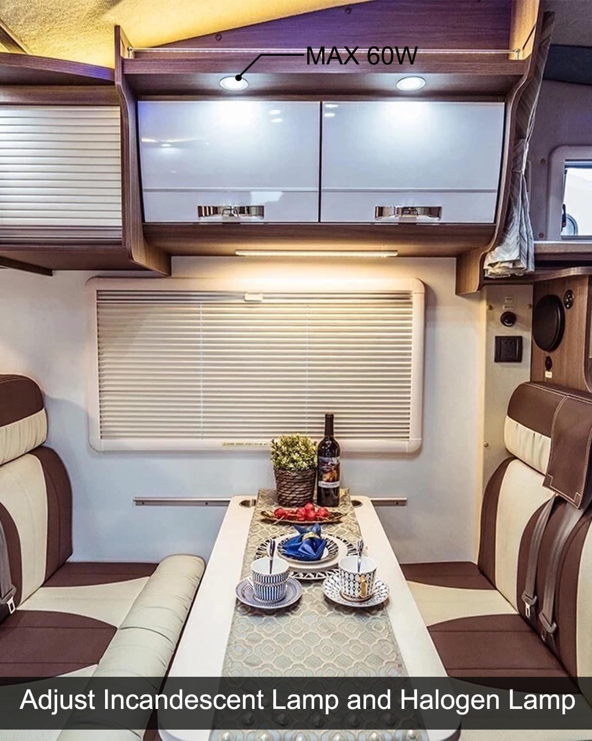 AUGREX dimmer mounted in an RV interior demonstrating neat fit