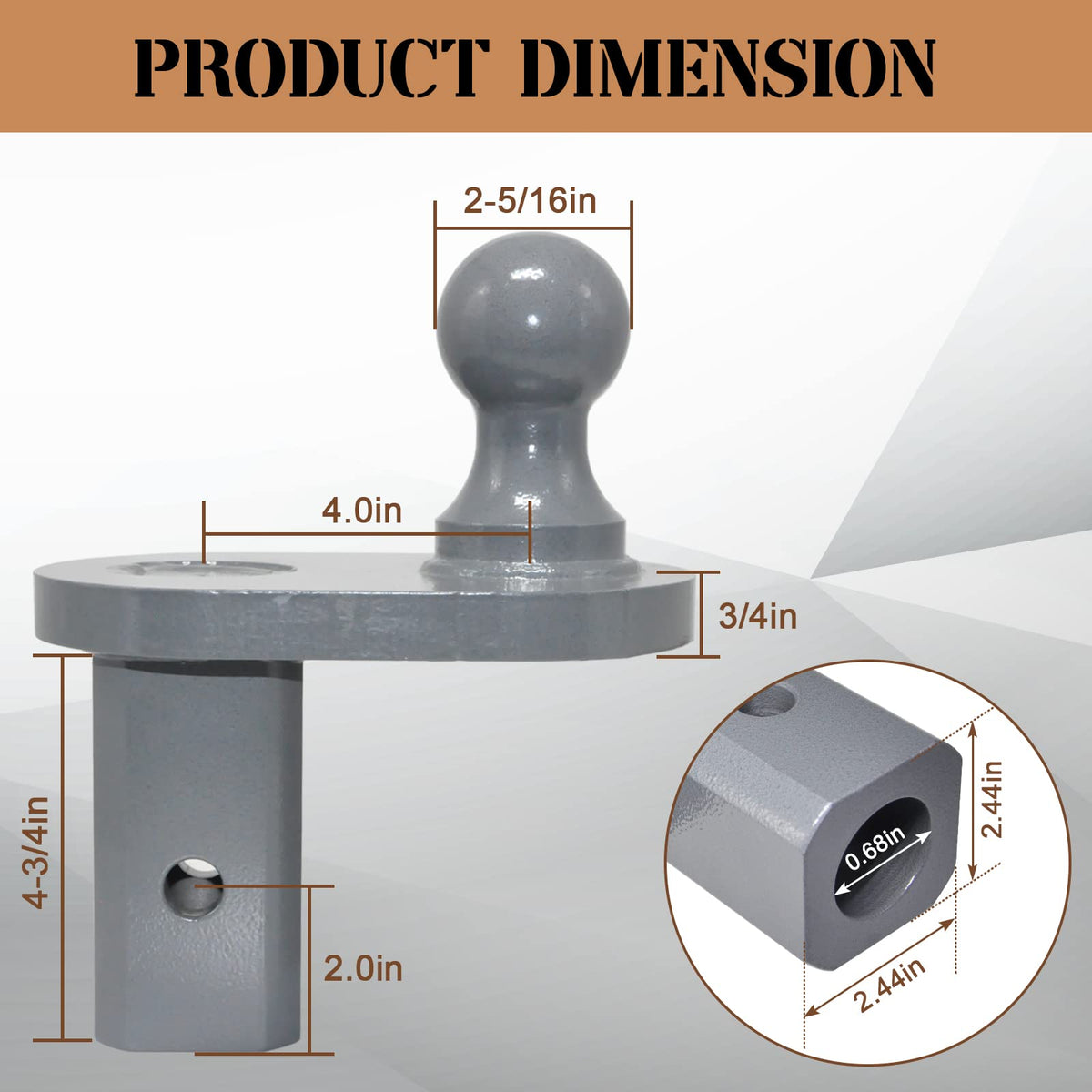 AUGSMIAR installed on B&W Turnoverball hitch demonstrating fit