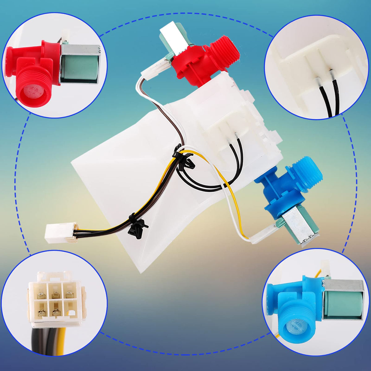 AUGSMIAR valve plumbing connections demonstrating proper hose and electrical hookup for fast install