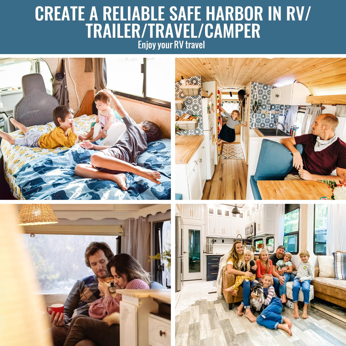AUH at campsite stabilizing trailer slide-out for comfortable outdoor living