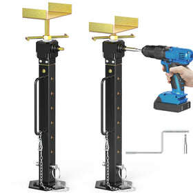 AUH front view of two stabilizer jacks showing sturdy build and quick install benefit