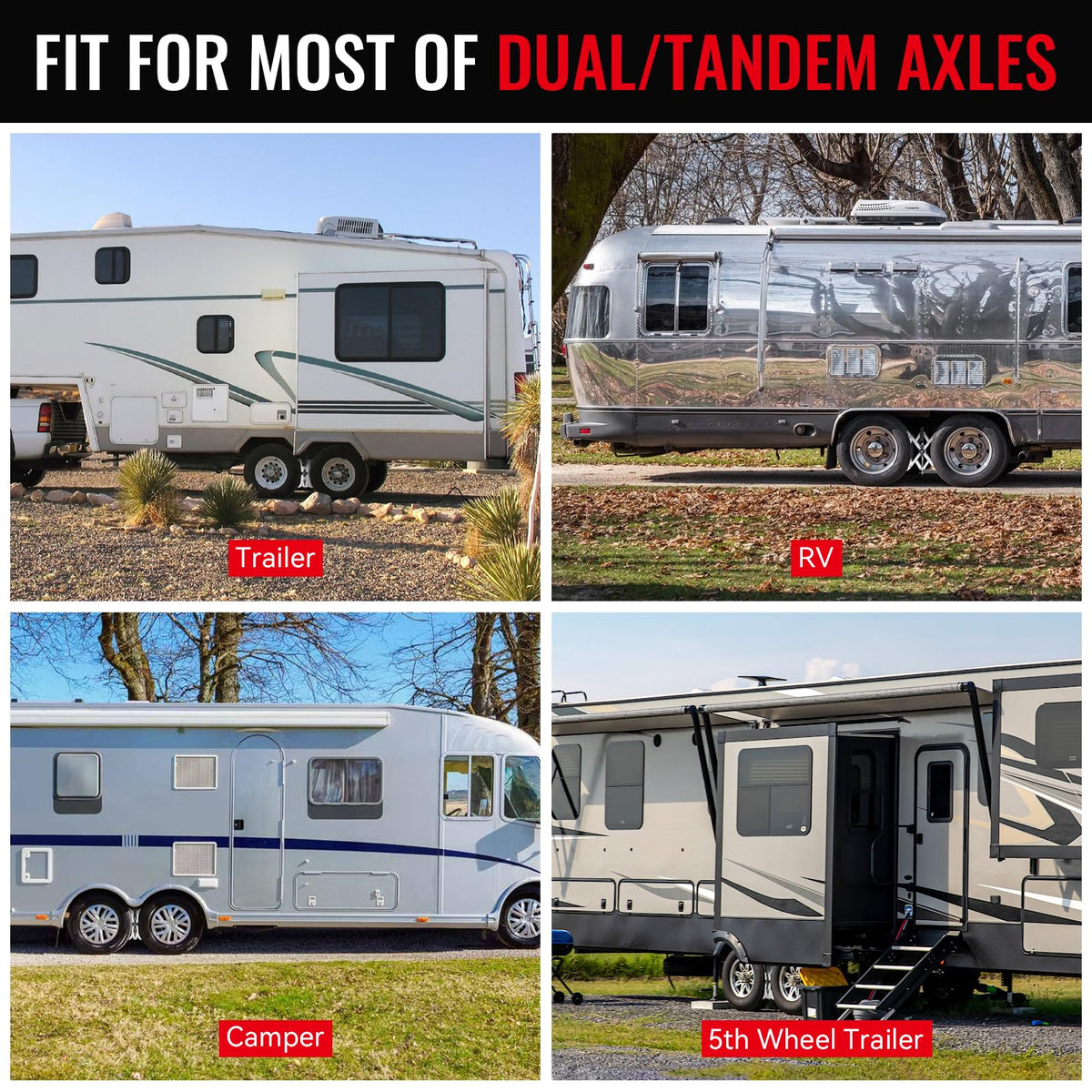 AUH stabilizer in campsite setting showing steadier RV interior comfort benefit