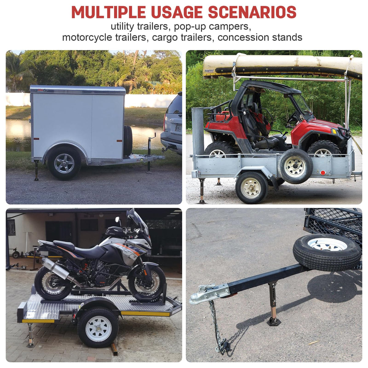 AUH lifestyle trailer stabilized with jack providing steadier loading and safety