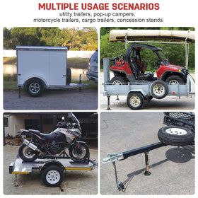 AUH lifestyle trailer stabilized with jack providing steadier loading and safety