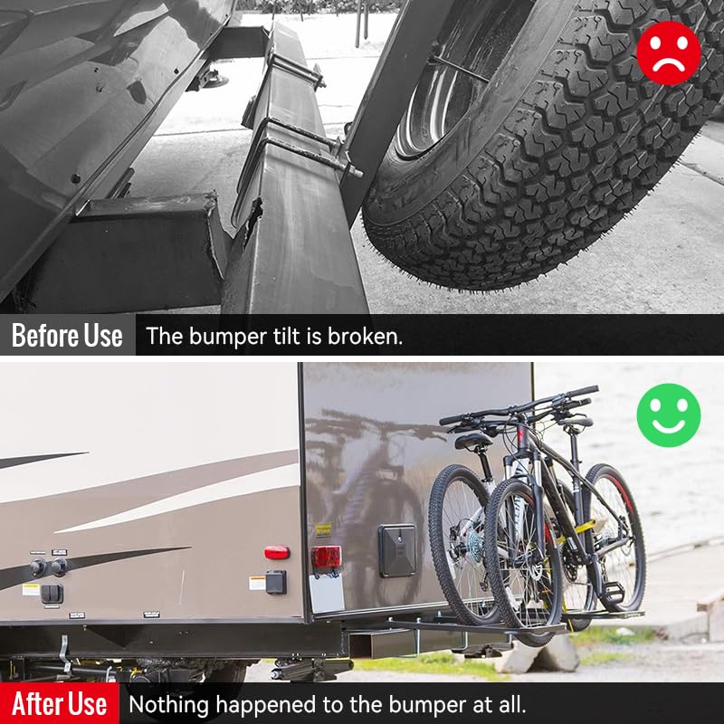 AUH mounted on RV showing scale and reinforced bumper strength