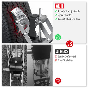 AUH installed between tandem RV wheels demonstrating reduced movement benefit