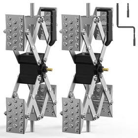 AUH front view of X-shape stabilizer showing robust steel construction and fit benefit