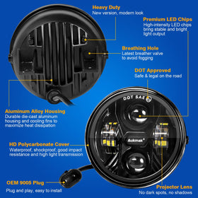 Aukmak LED chip detail emphasizing bright white output benefit