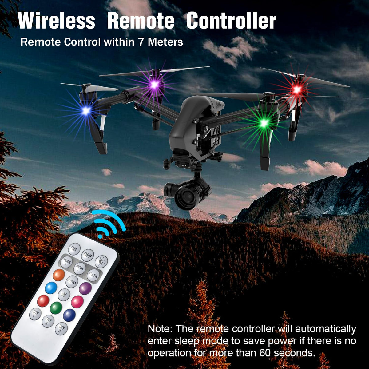 Aukmak remote beside a single strobe light, demonstrates easy handheld control