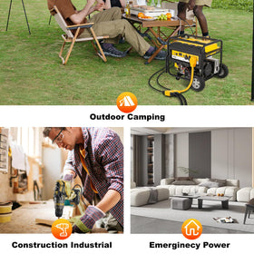 Aukzily in-use between RV generator and appliances showing practical campsite power setup
