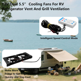 AULDAY installed in RV side vent demonstrating better refrigerator cooling benefit