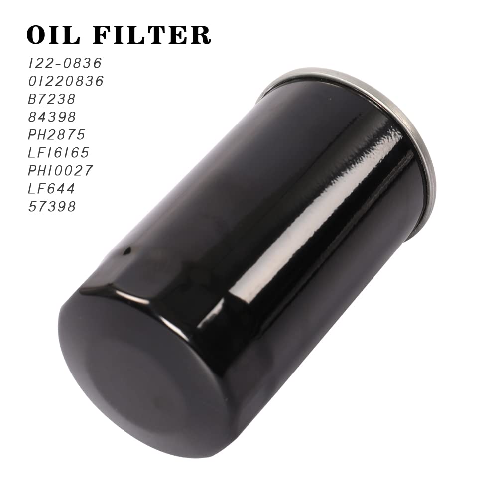 AULDAY oil and air filters next to ruler to show scale and confirm correct sizing