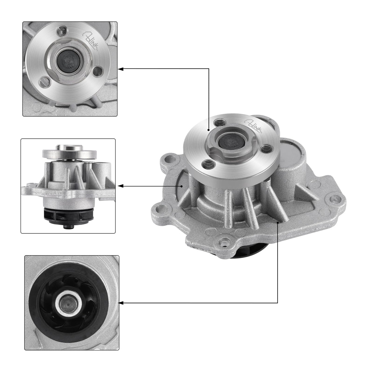 AULINK AW6184 close-up impeller detail showing durable blades for steady coolant flow