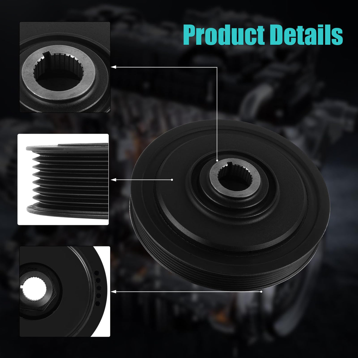 AULINK crankshaft pulley side profile highlighting ductile steel construction for durability