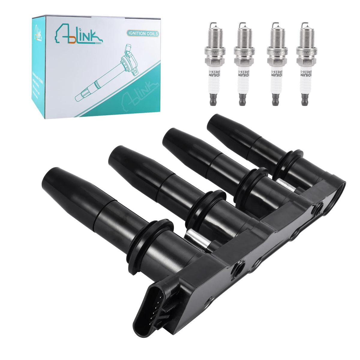 AULINK front packaging showing coil packs and spark plugs, clear parts ID benefit