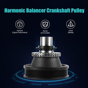 AULINK harmonic balancer close-up of bonded rubber damper illustrating vibration reduction