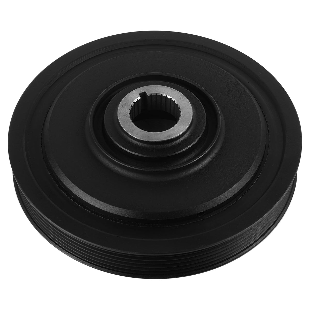 AULINK harmonic balancer front view showing bolt pattern and mounting holes for accurate fitment