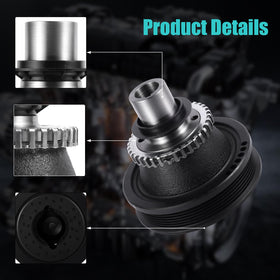 AULINK harmonic balancer label and OEM numbers visible for easy part verification benefit