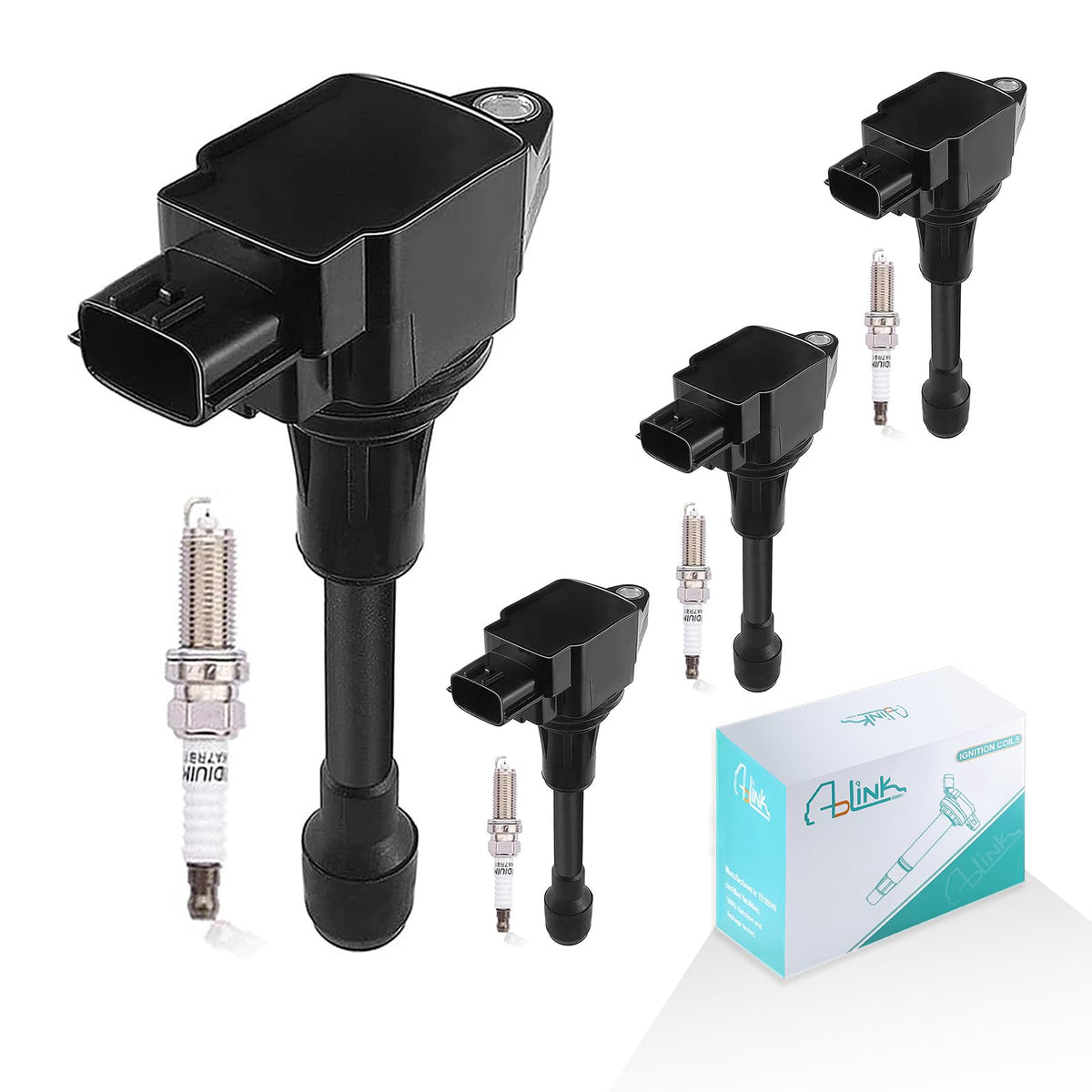 AULINK front packaging showing complete ignition coil and spark plug kit benefits