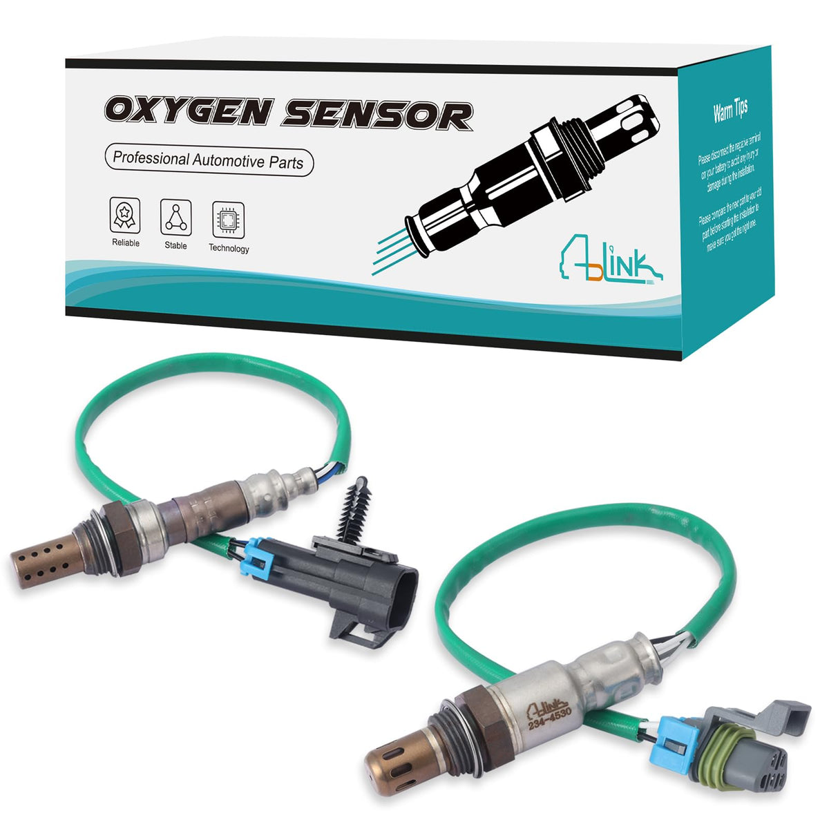 AULINK oxygen sensor front view showing durable housing and fitment benefit