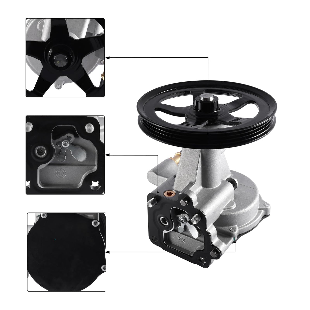 AULINK vacuum pump close-up of bolt flanges and gasket surface, precision fit benefit