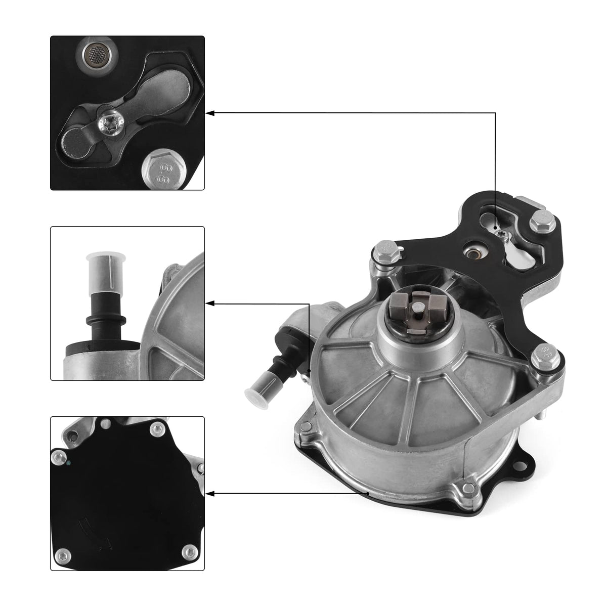 AULINK vacuum pump ports closeup highlighting seals and leak-resistant design