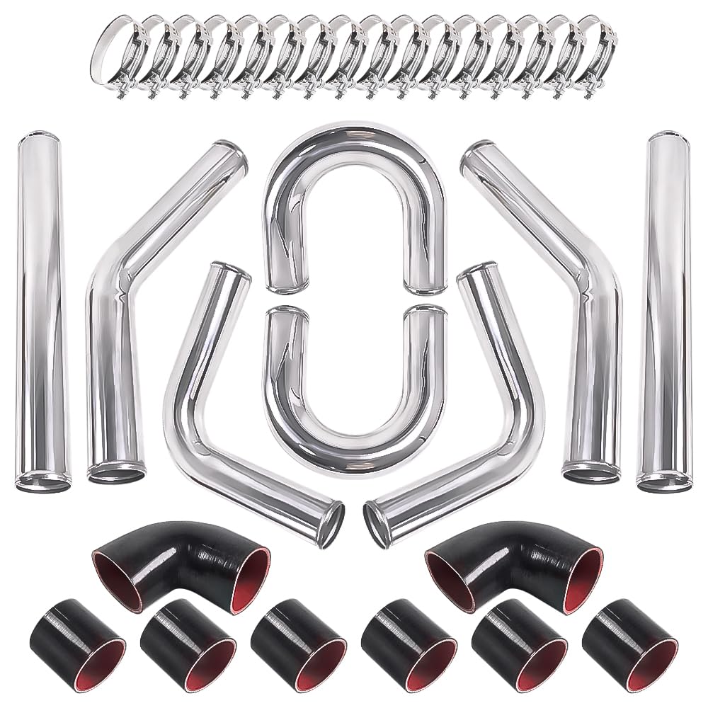 Aumtoni kit laid out showing pipes hoses and clamps for fast assembly benefit