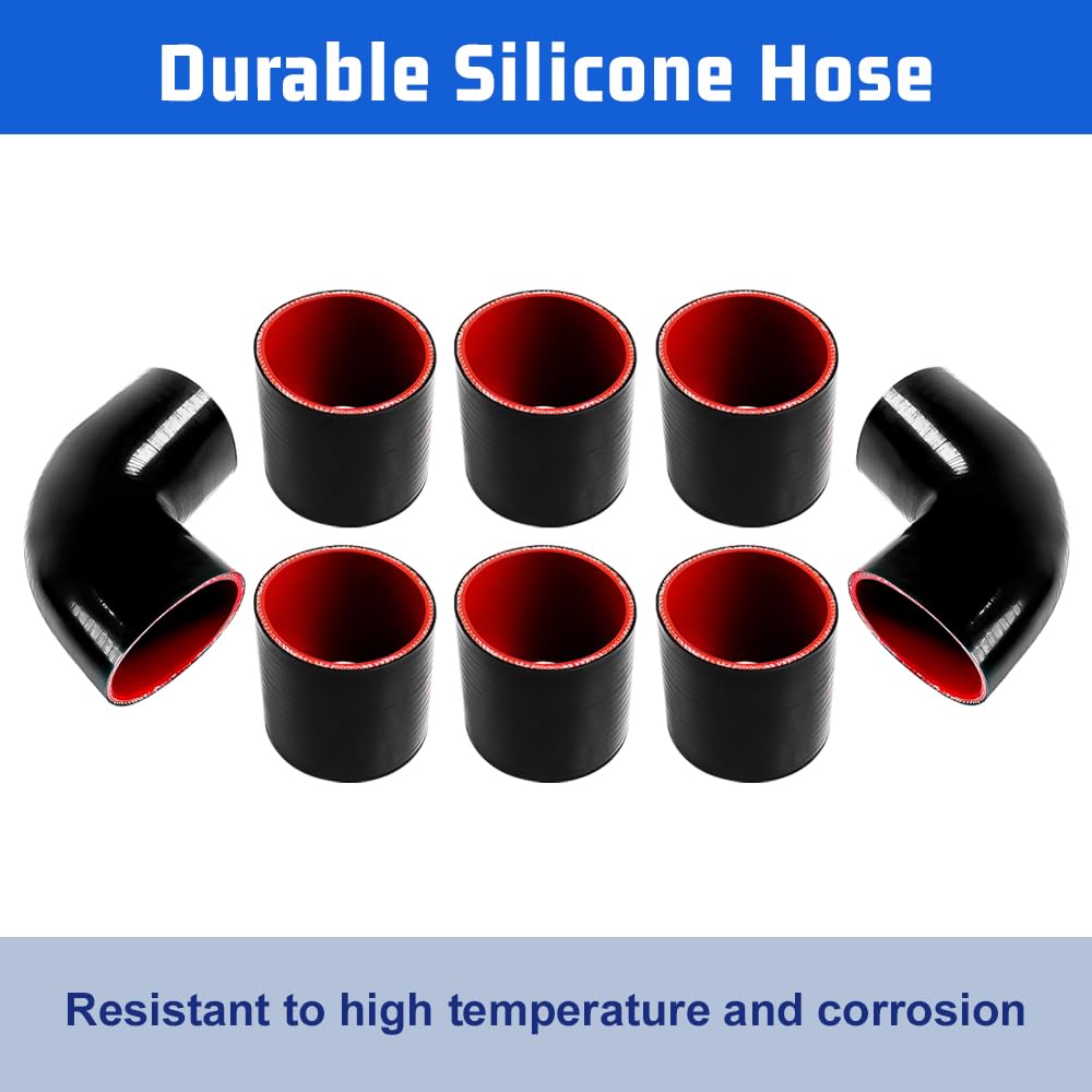 Detailed view of Aumtoni silicone hoses showing flex and heat resilience benefit