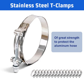 Stainless T-clamps from Aumtoni tightened on coupler showing secure seal benefit
