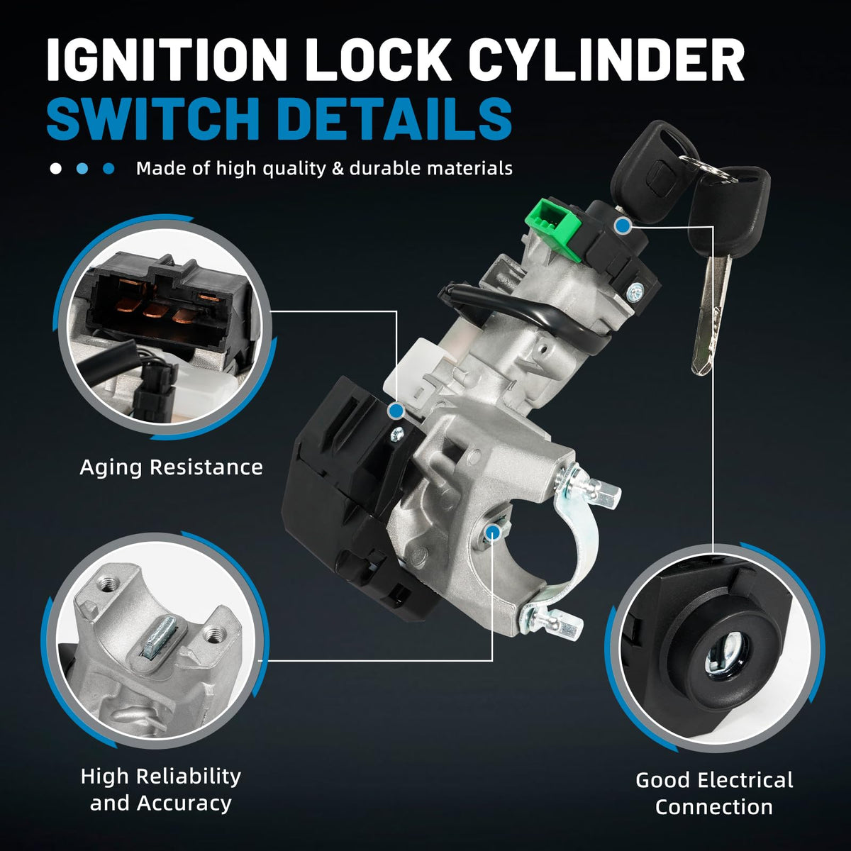 aumzong installed cylinder in a Civic dashboard demonstrating straightforward replacement