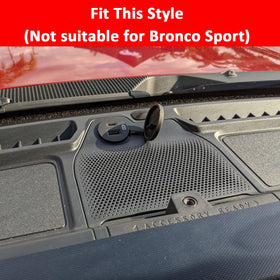 auovo driver-side dashboard tray installed in Ford Bronco, secures items and reduces rattling