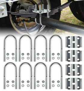 Aupar front view of complete U-bolt kit showing components and fit benefits