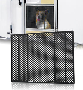 Aupar front view on RV door showing secure screen protection and clean look