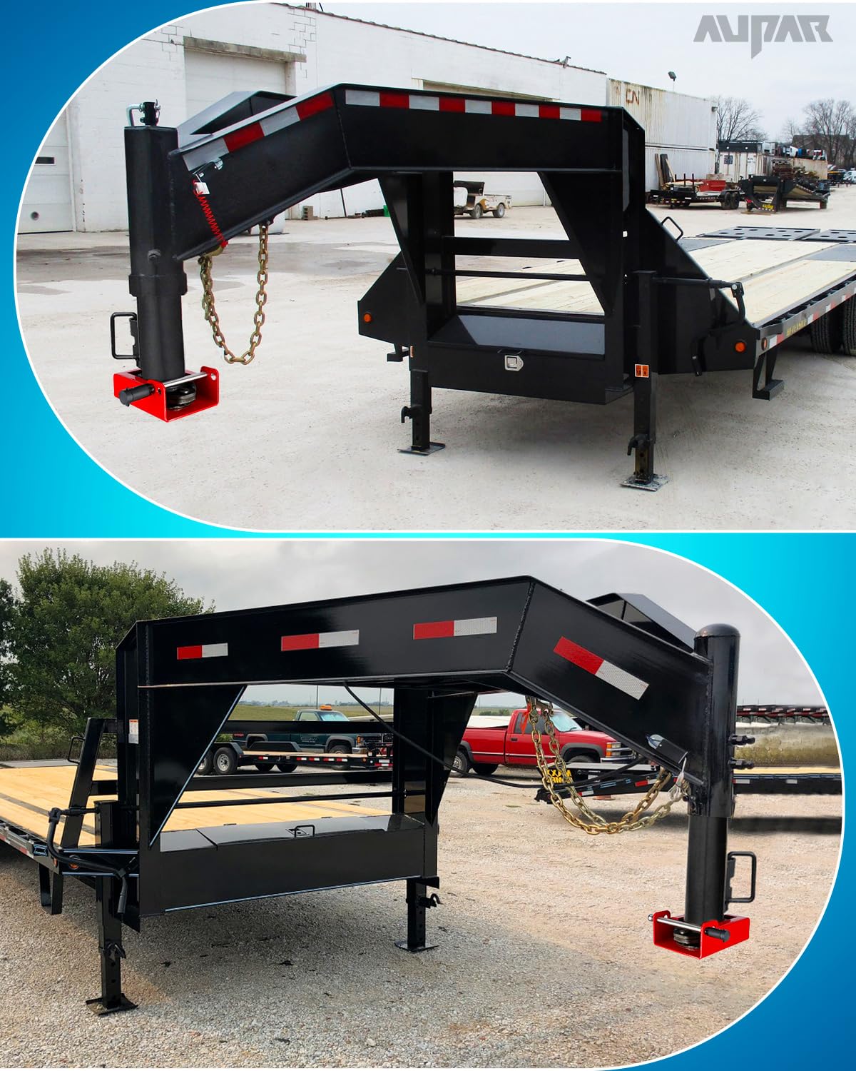 aupar lock on a parked trailer conveying secure storage and peace of mind