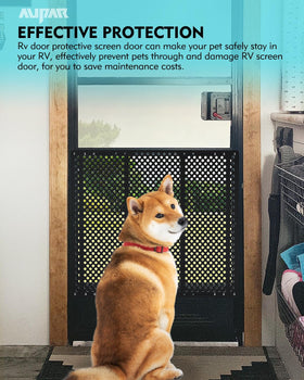 Aupar in use with dog at door demonstrating pet scratch protection benefit