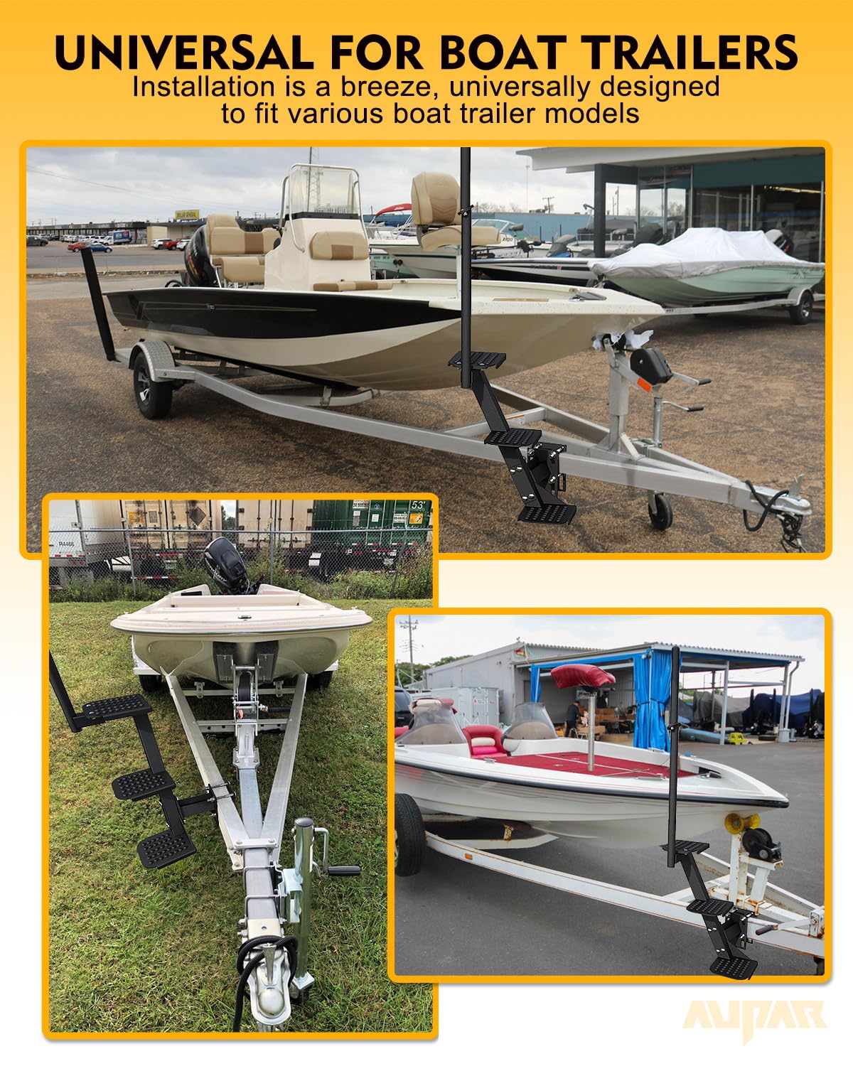 Aupar lifestyle image of person boarding at ramp illustrating safer trailer access